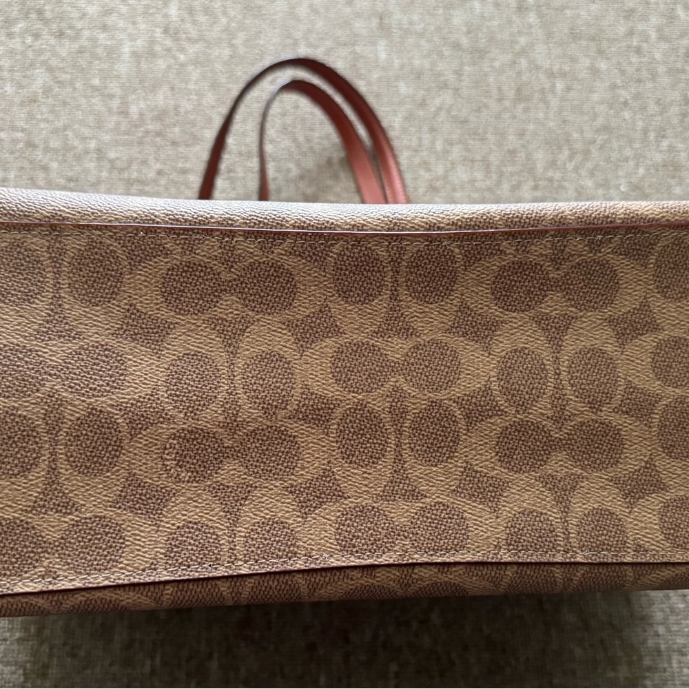 Coach Tan and Brown Signature Tote - Picture 2 of 4
